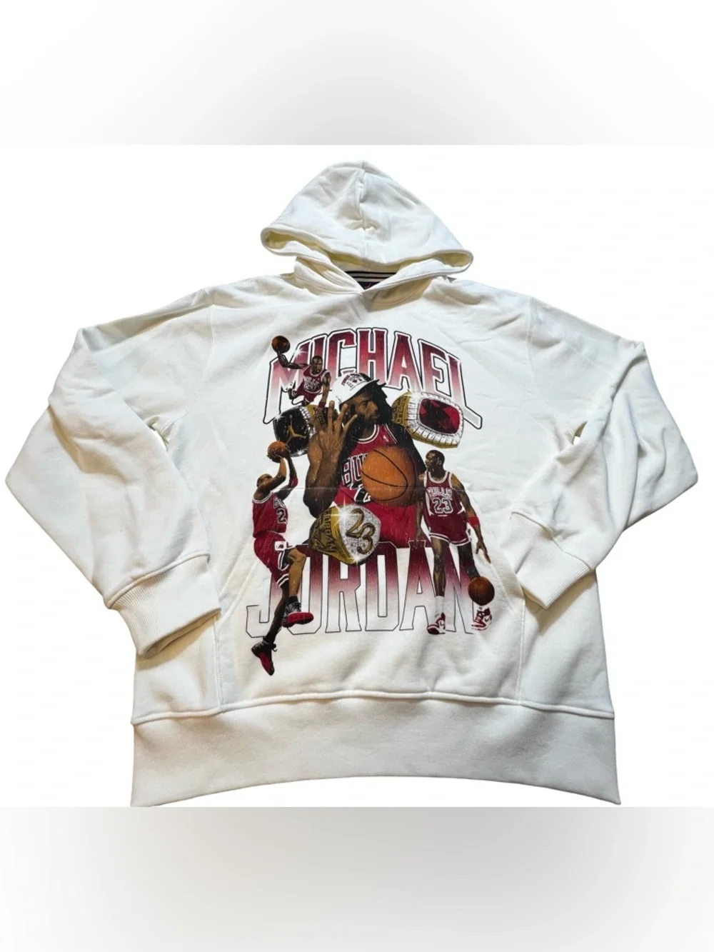 Nike Air Jordan Michael Jordan Graphic‎ Hoodie Cream Mens Medium HJ4396-133 NWT